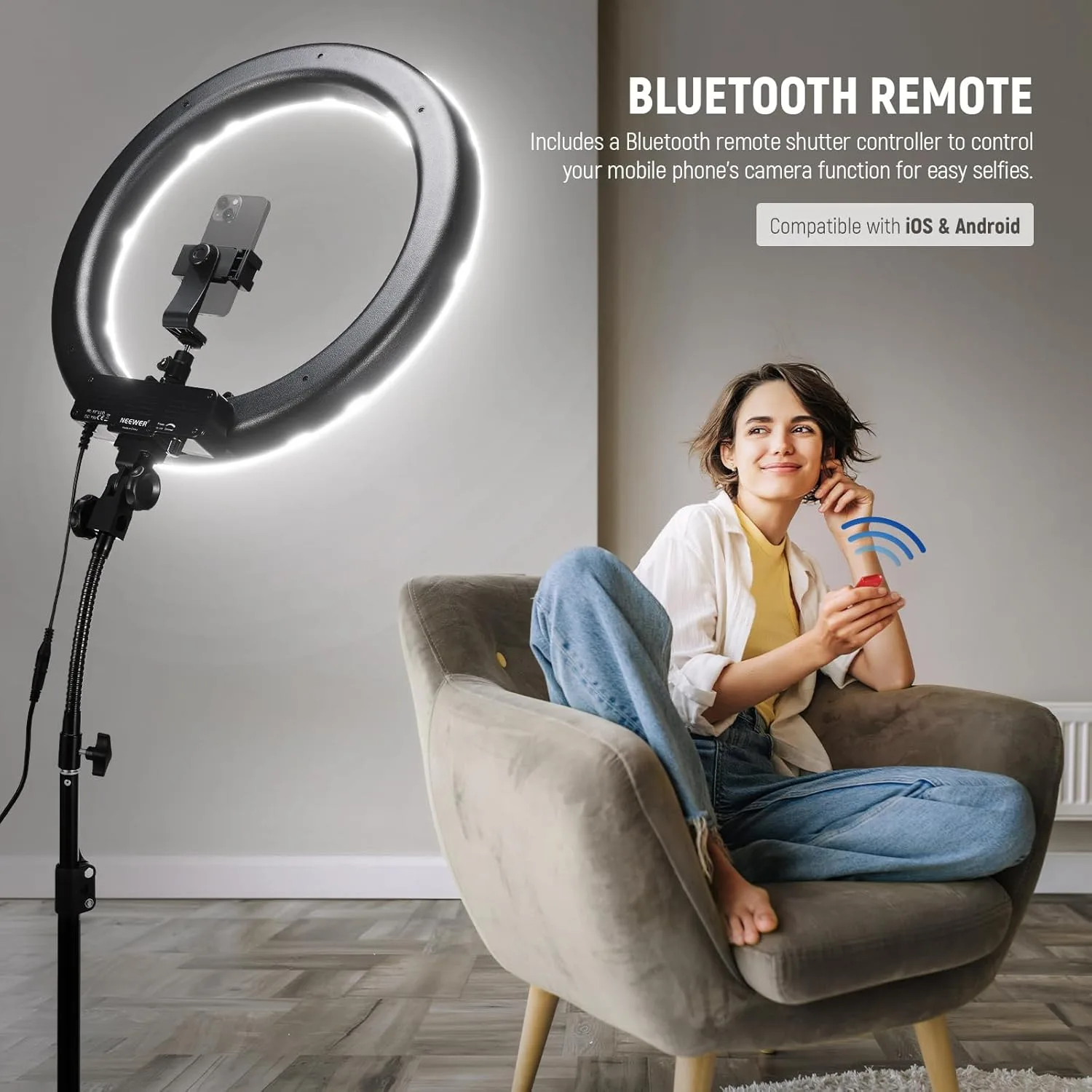 NEEWER 18-inch Ring Light 5600K LED Kit