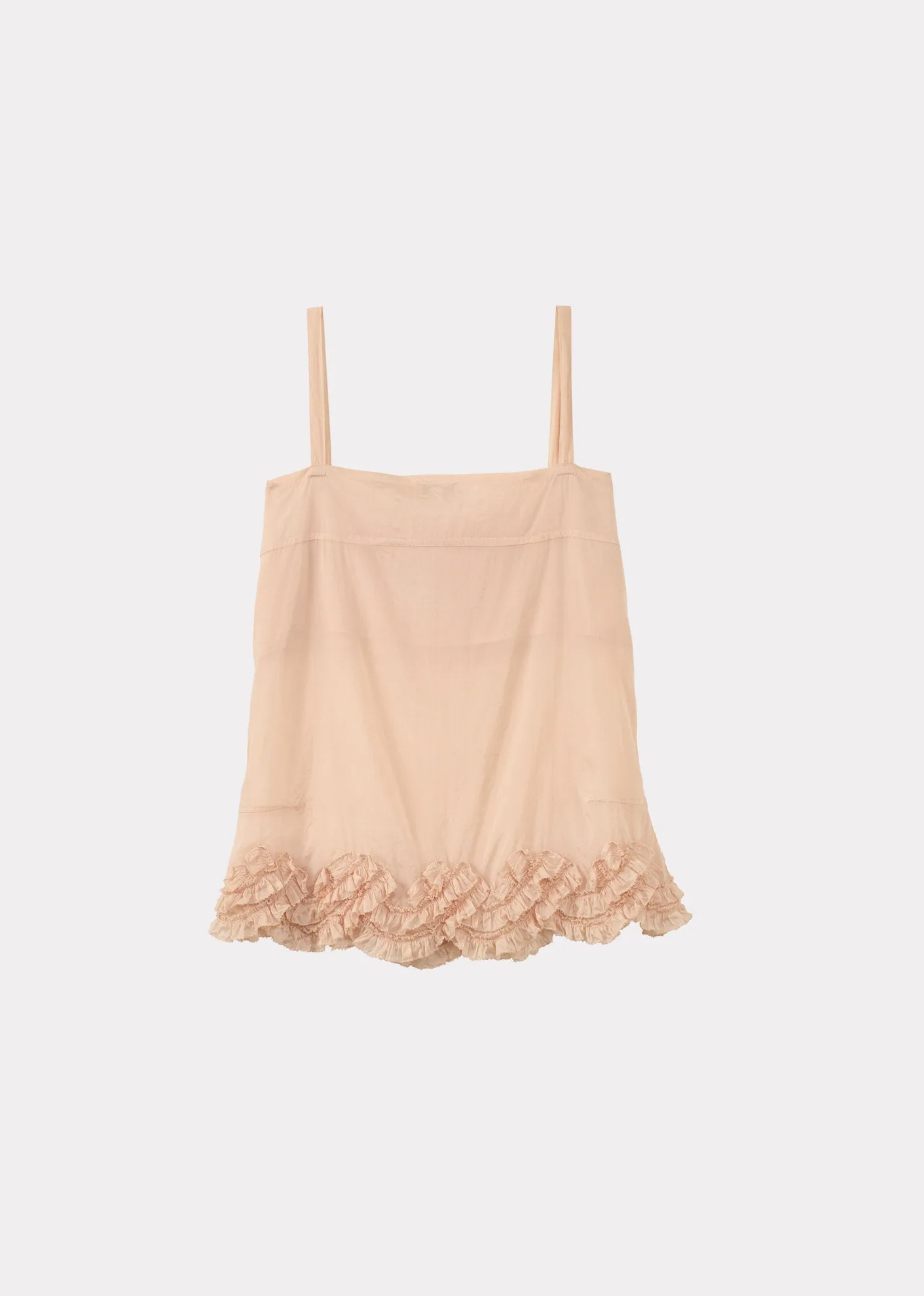 WOMEN'S SCALLOPED CAMI TOP - PEACH