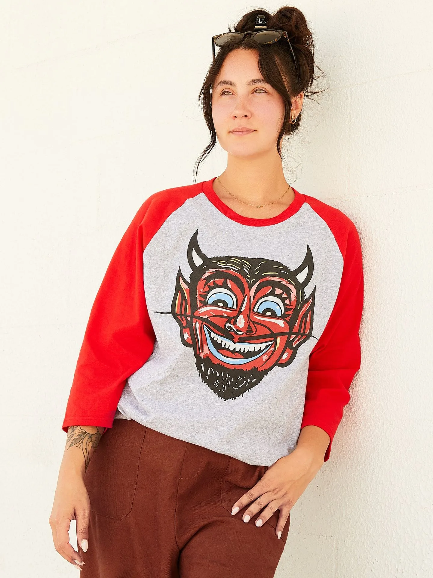 Ben Cooper Apparel - Devil Smiling Raglan Tee Shirt