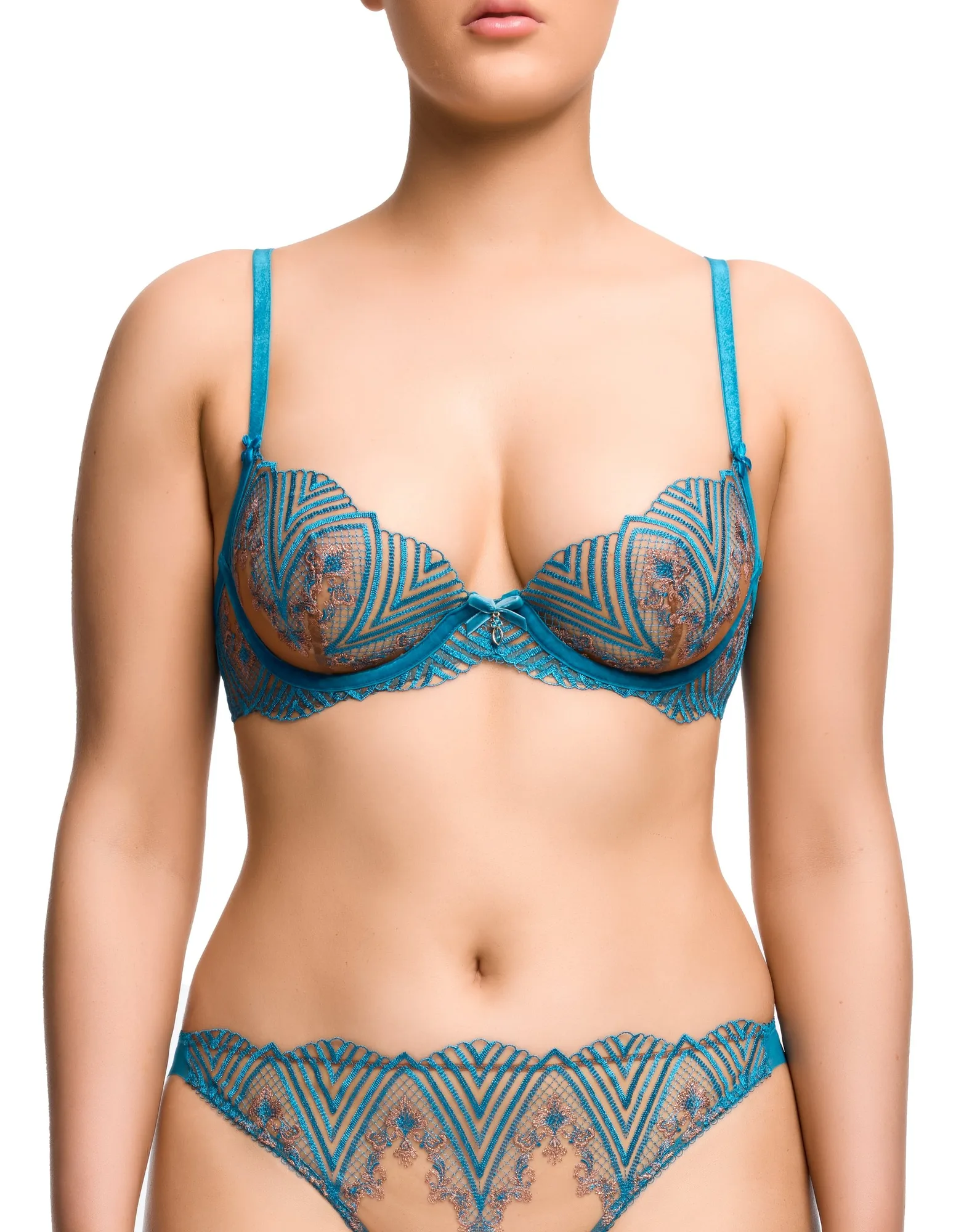 Soutien-gorge plunge Fortunia - Mosaic Blue