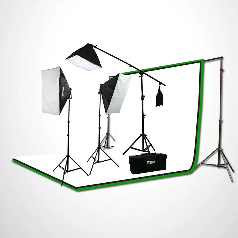 How to Use a Boom Light Kit with Muslin Backdrops