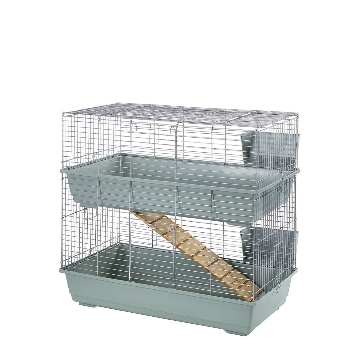 Jaula para conejos y cobayas 100 cm – Interior de dos pisos beige | Little Friends