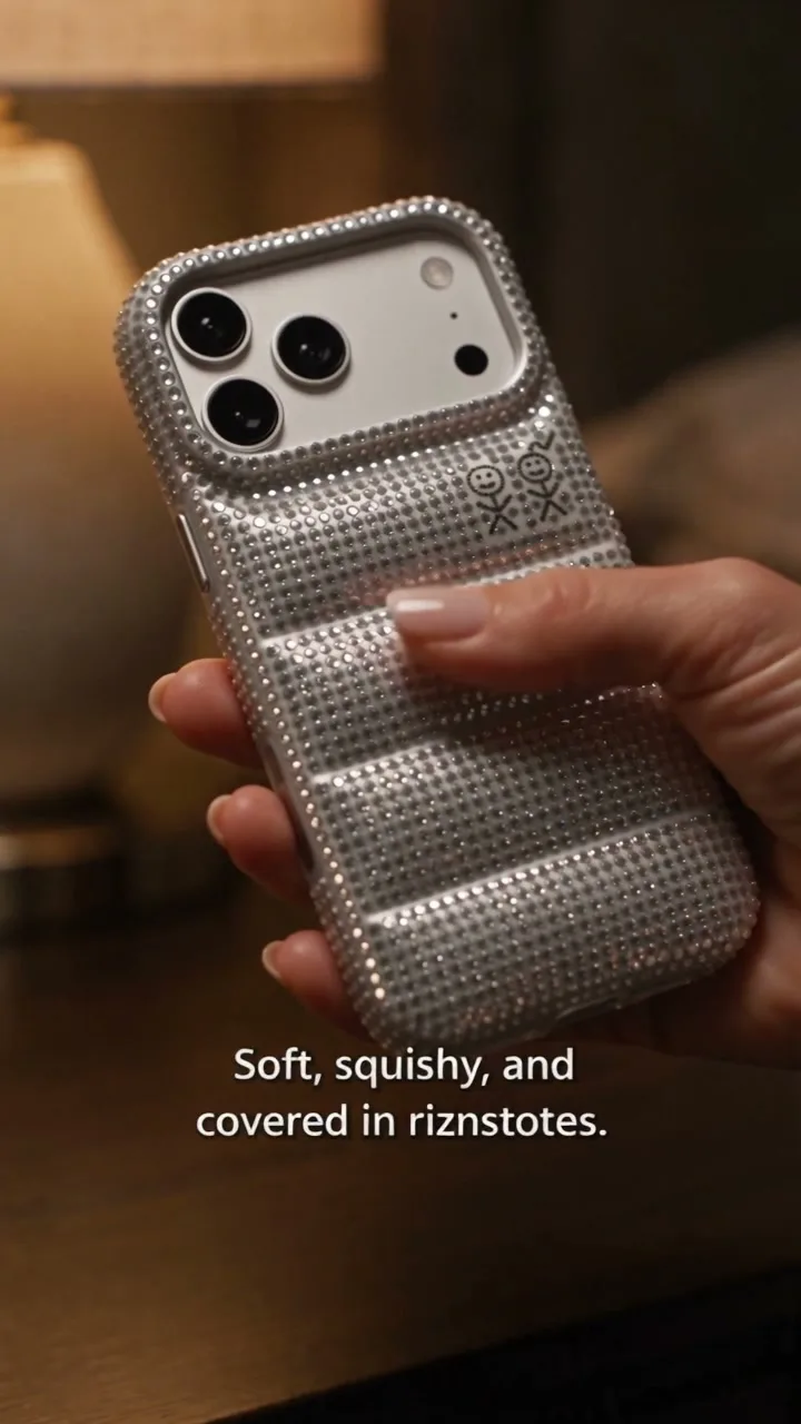 The Puffer Case® - Rhinestones in Silver