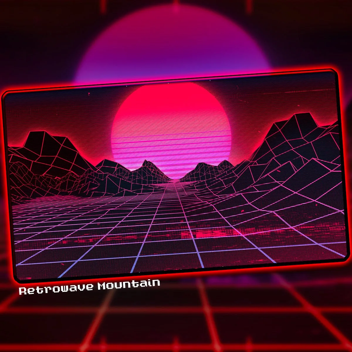 Retrowave Mountain - 1UP Premium Playmat