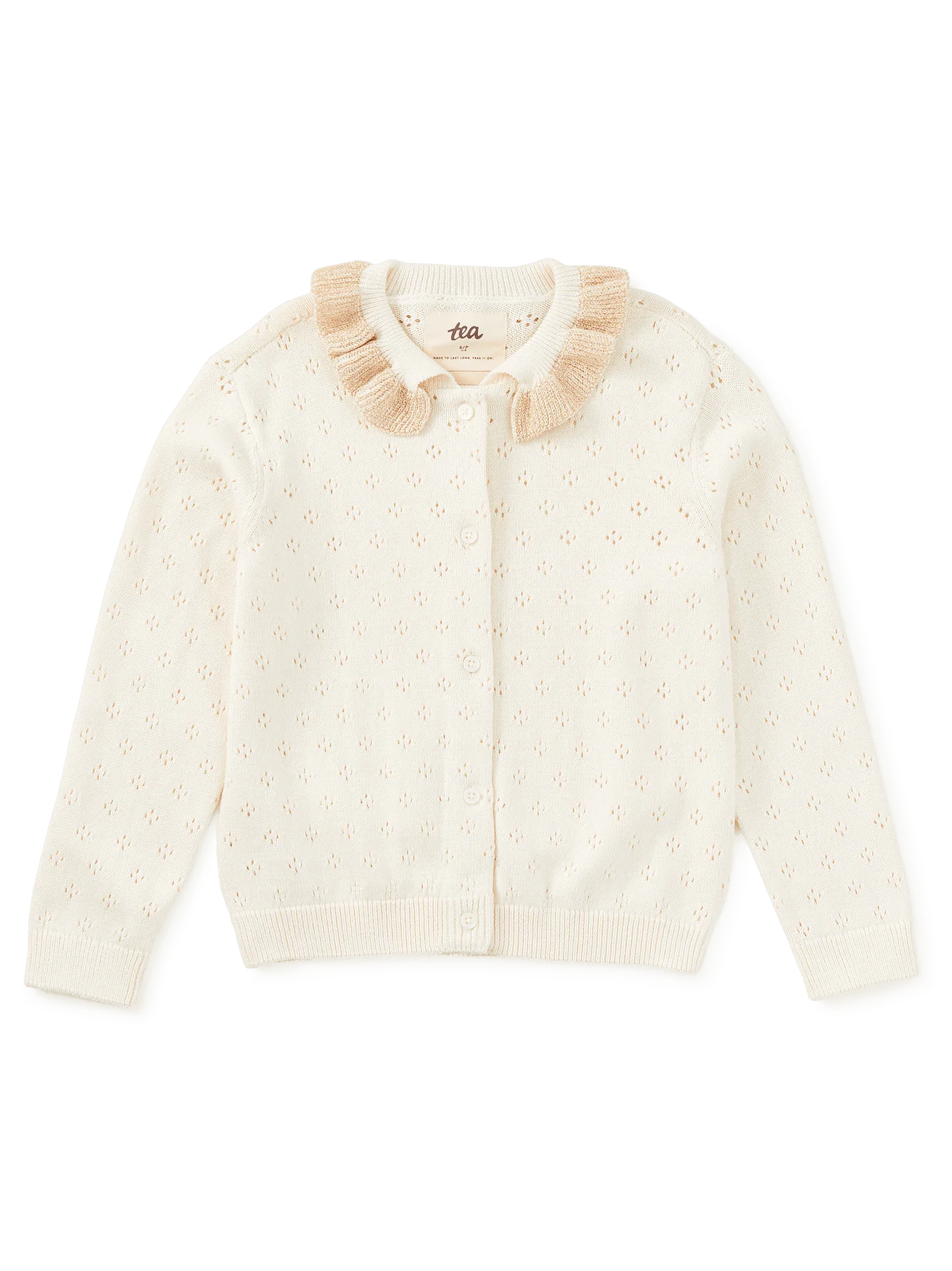 Collared Pointelle Cardigan