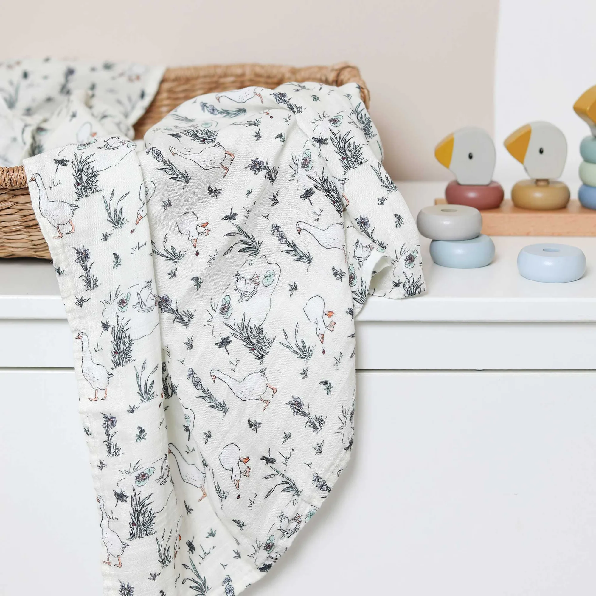 Muslin Swaddle Blanket - Goose & the Ladybird