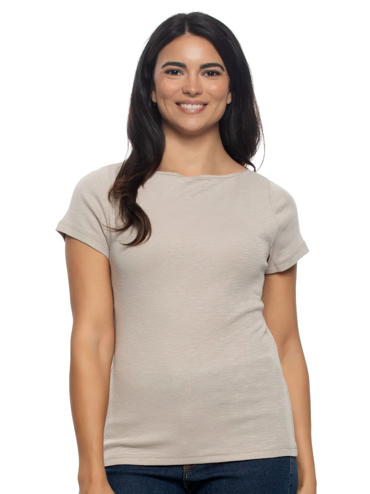 Slub Jersey Boatneck T-Shirt