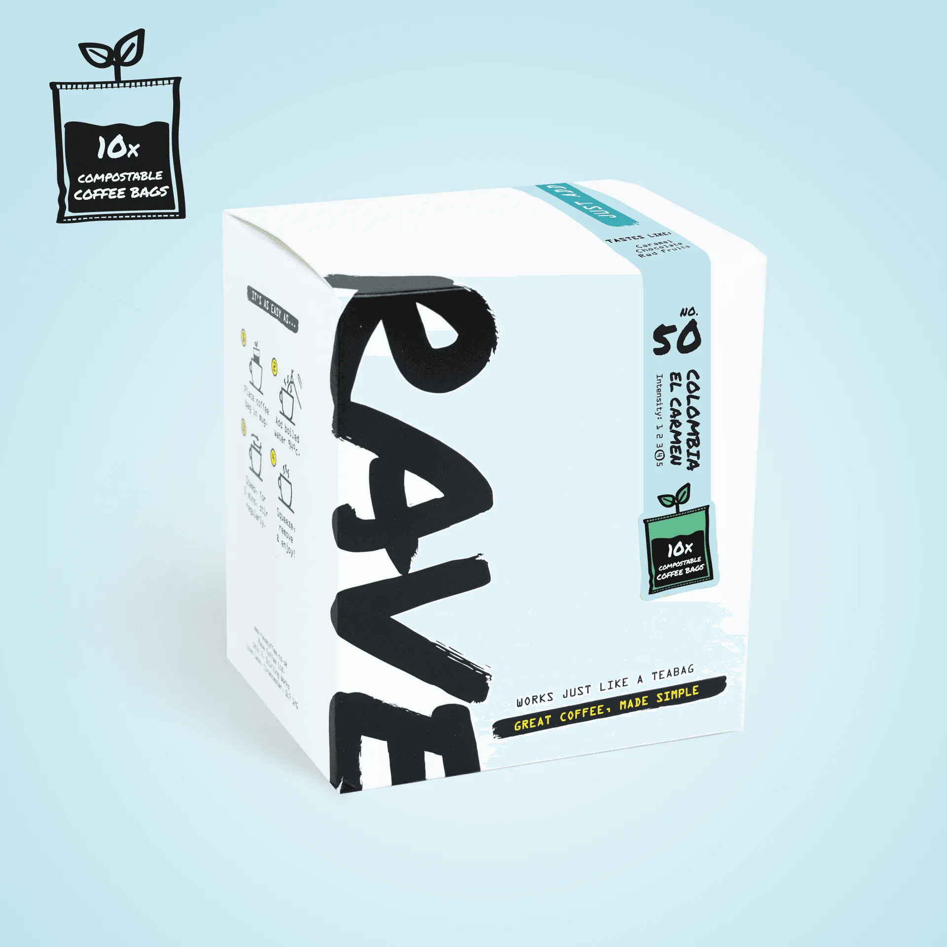 Colombia El Carmen Compostable Coffee Bags - 10 pack