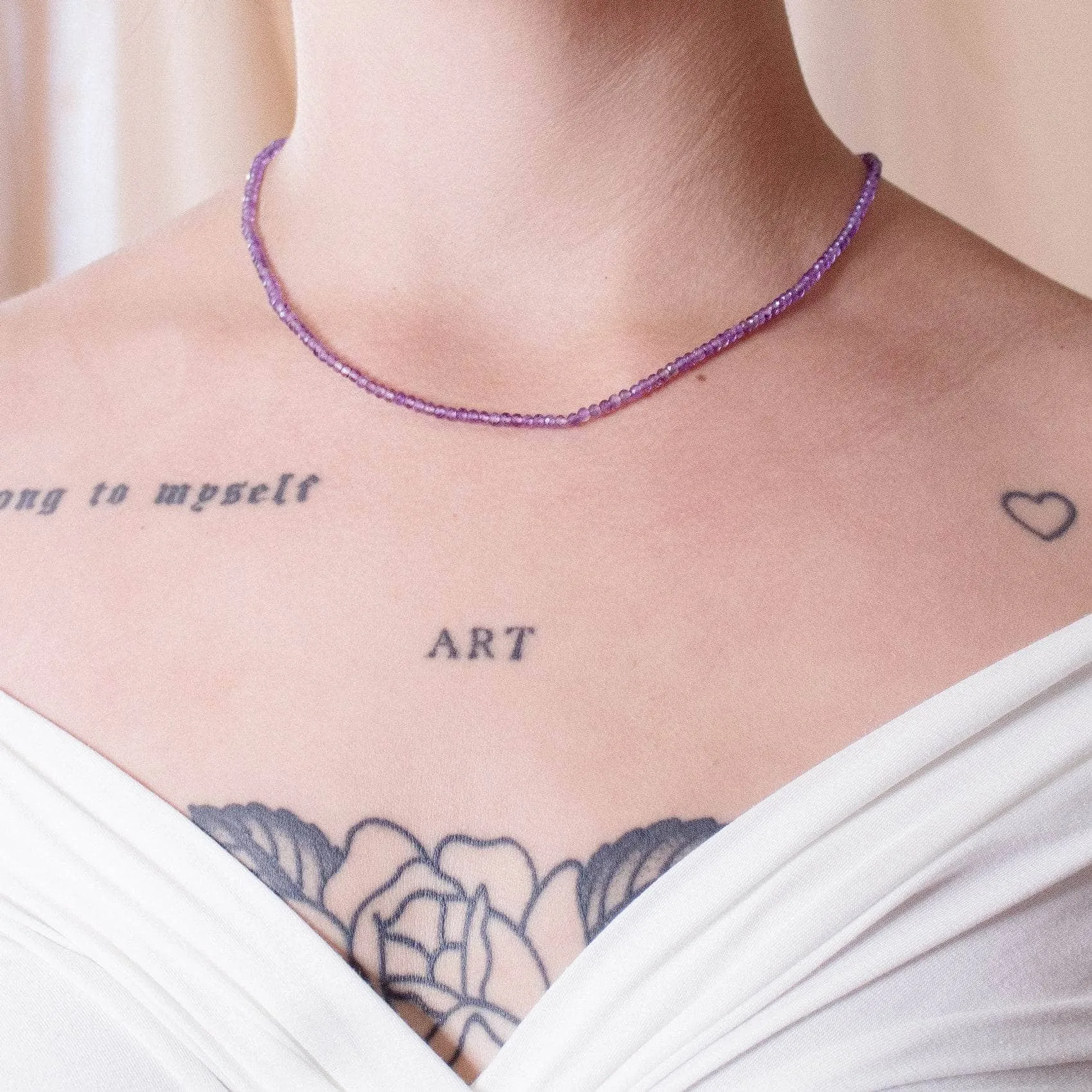 COLLANA DI PERLINE IN AMETISTA A UNO O DUE FILI