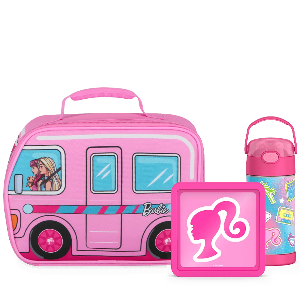 Pack Barbie - Boîte à lunch Barbie Camper originale, Gourde FUNtainer 12oz et Glacière dure