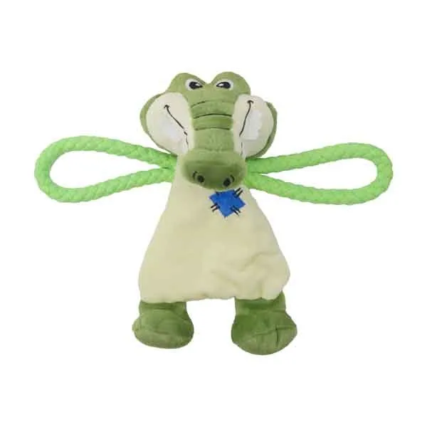 Seguridad en juguetes para perros: Rosewood Chubleez Cuerda Cocodrilo de Peluche