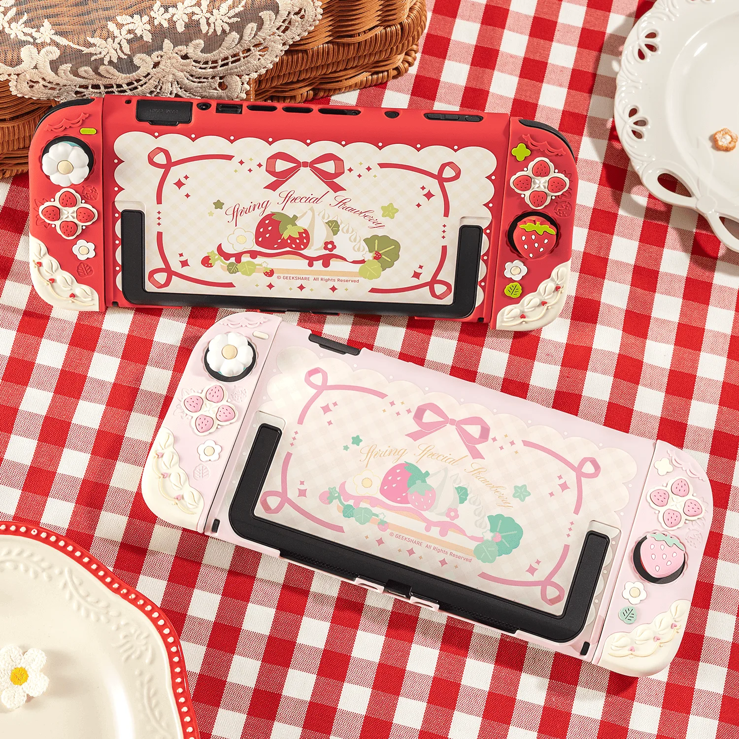 GeekShare Cream Strawberry Protective Case with Stand