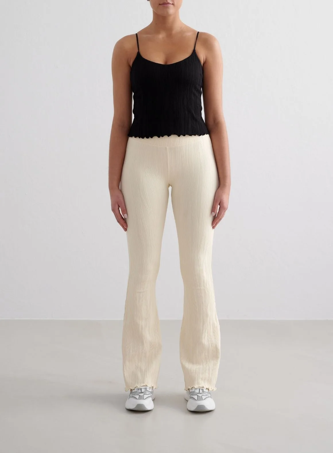 Almond White Tulip Flare Tights