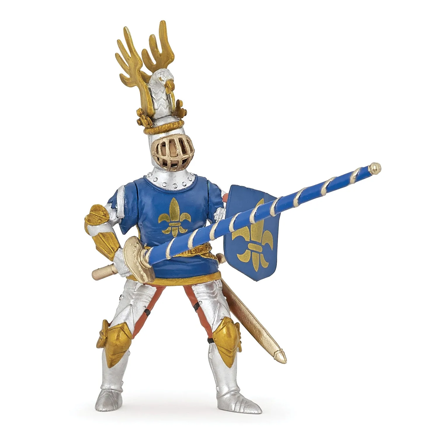 Figur Blauer Ritter mit Lilie