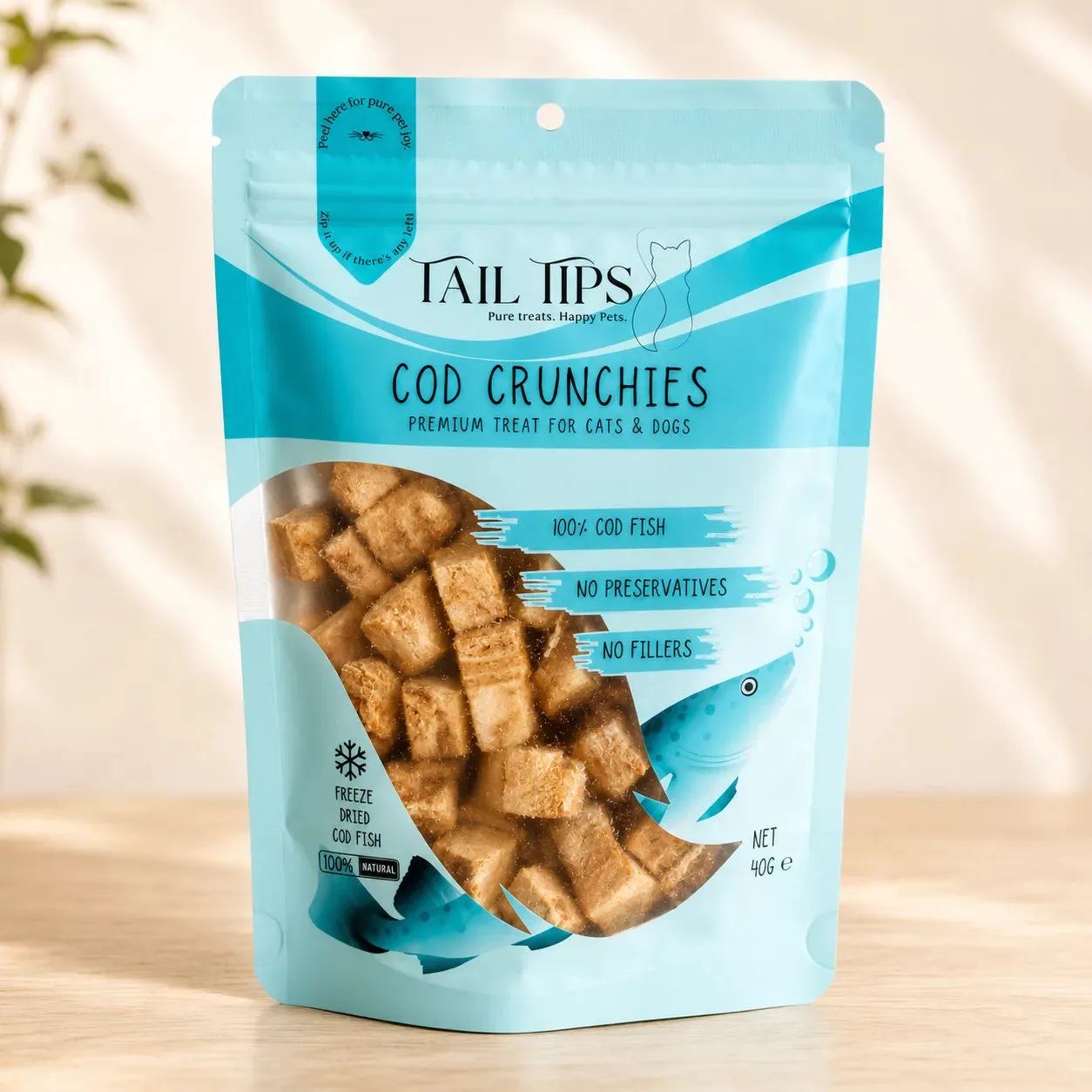 Cod Crunchies - 100% Freeze-Dried Cod Treats | Pure & Natural | 40g pack