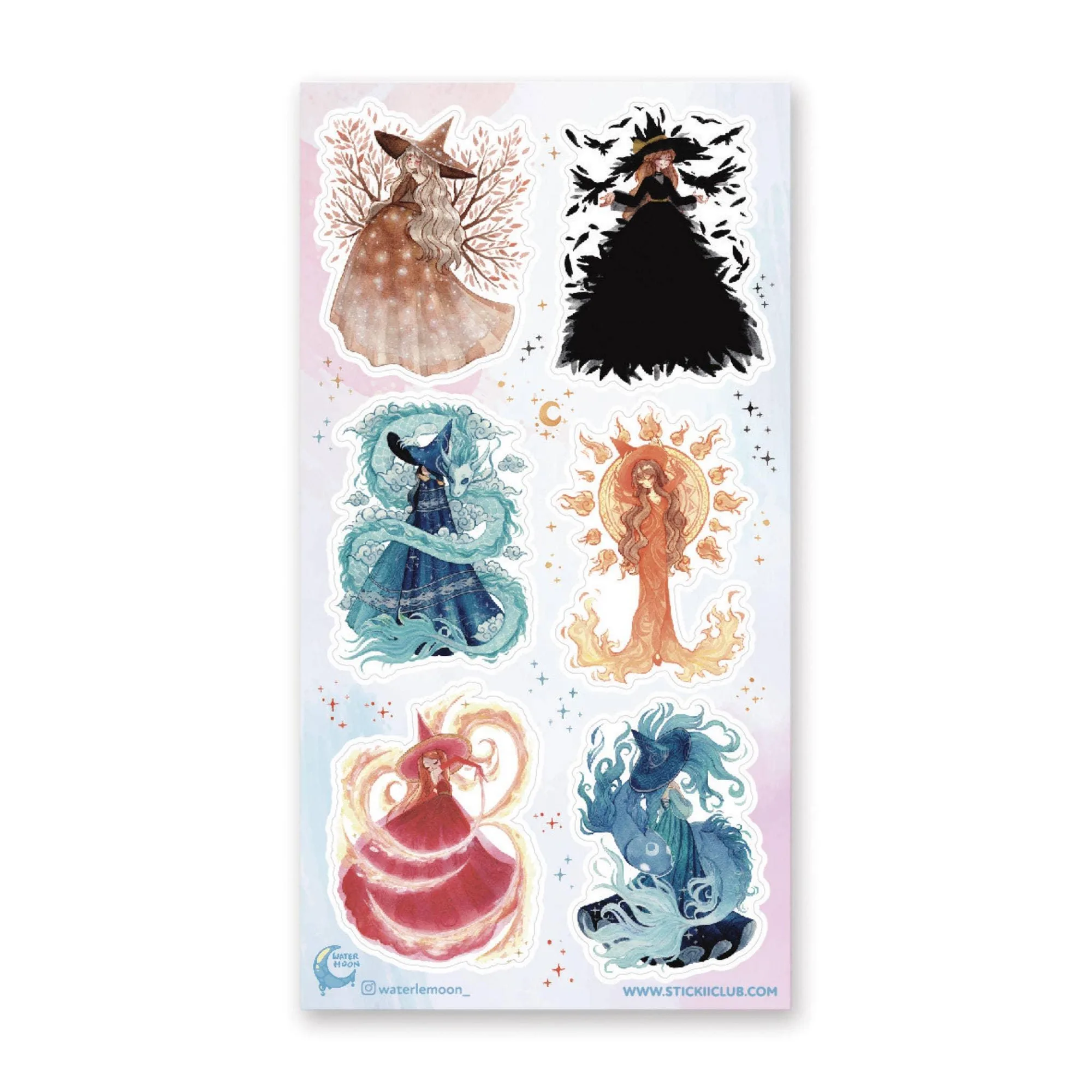Elemental Witches Sticker Sheet