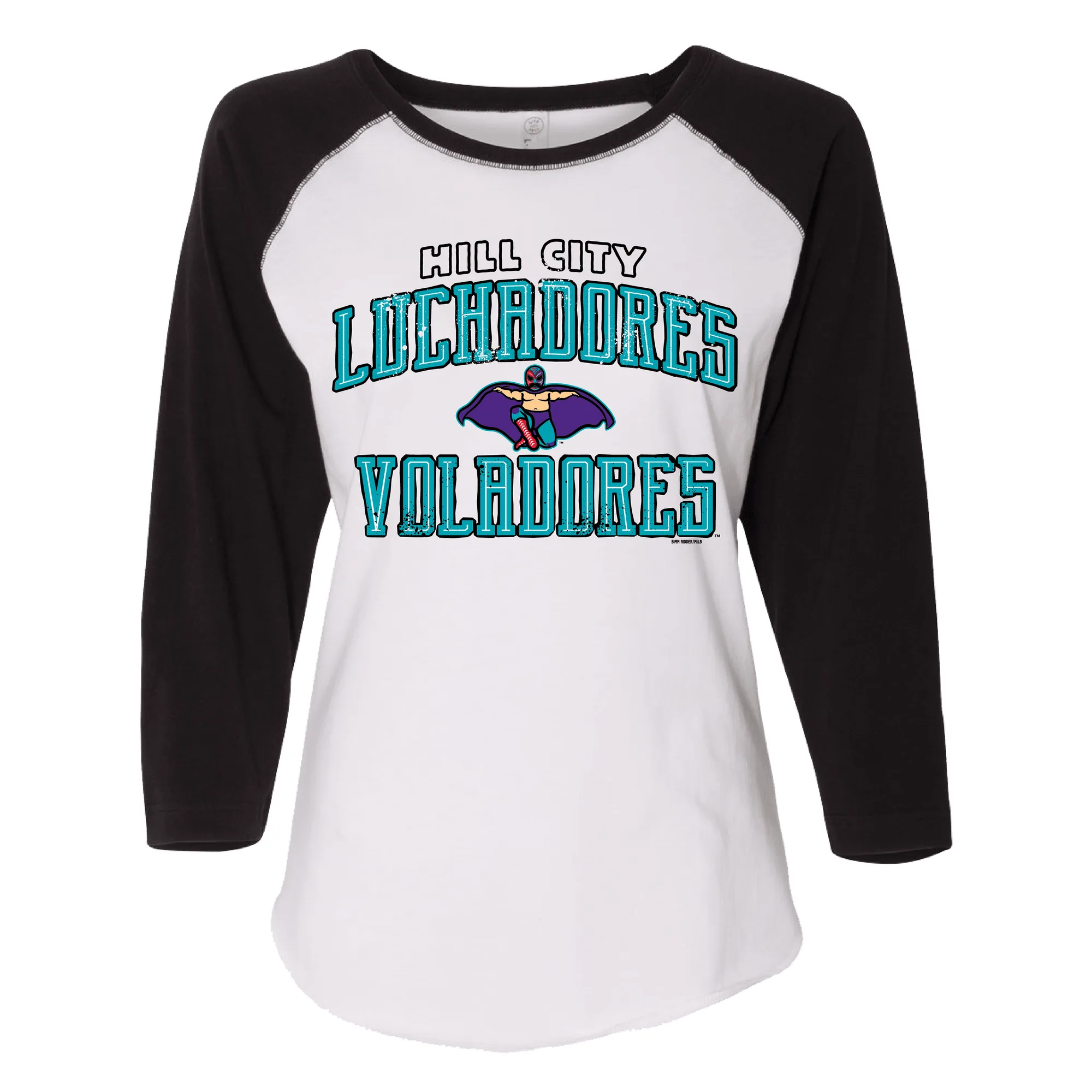 Camiseta de mujer Hill City Howlers Luchadores de manga 3/4