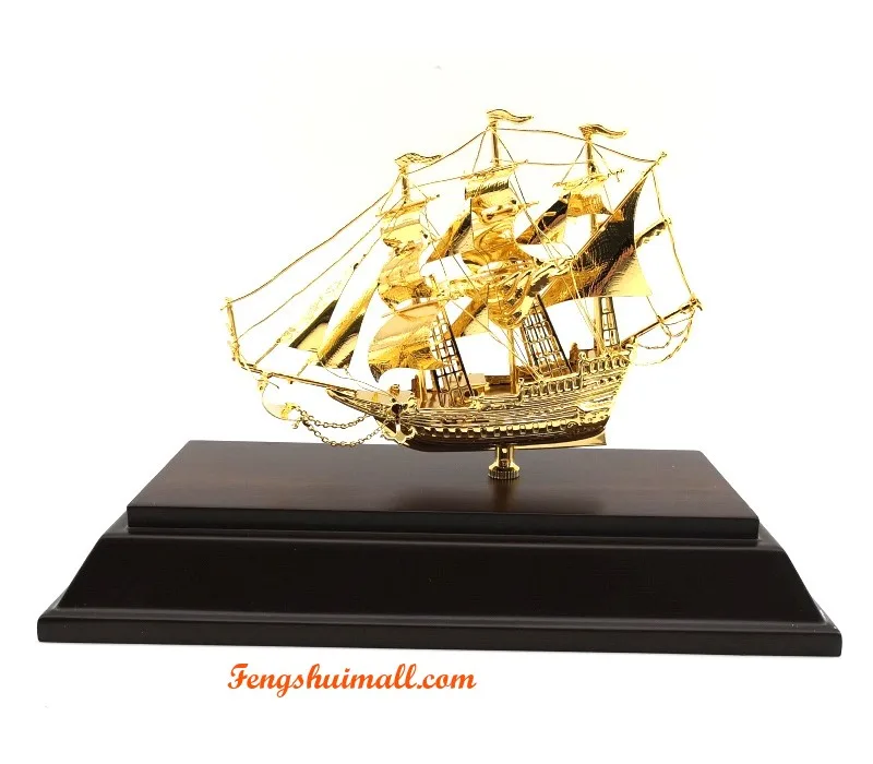 Navio da Riqueza Banhado a Ouro 24k, Feito à Mão, 30gp