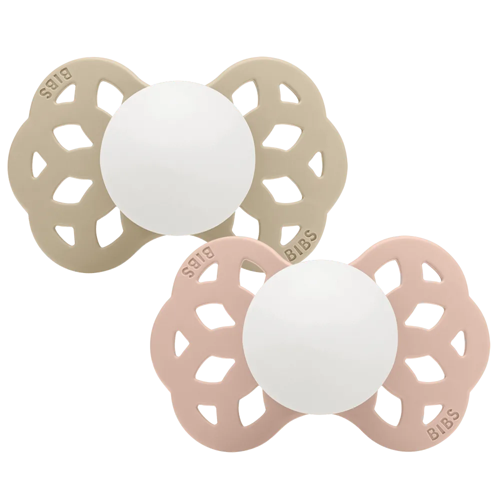 Infinity GLOW Pacifiers 2 Pack - Vanilla/Blush