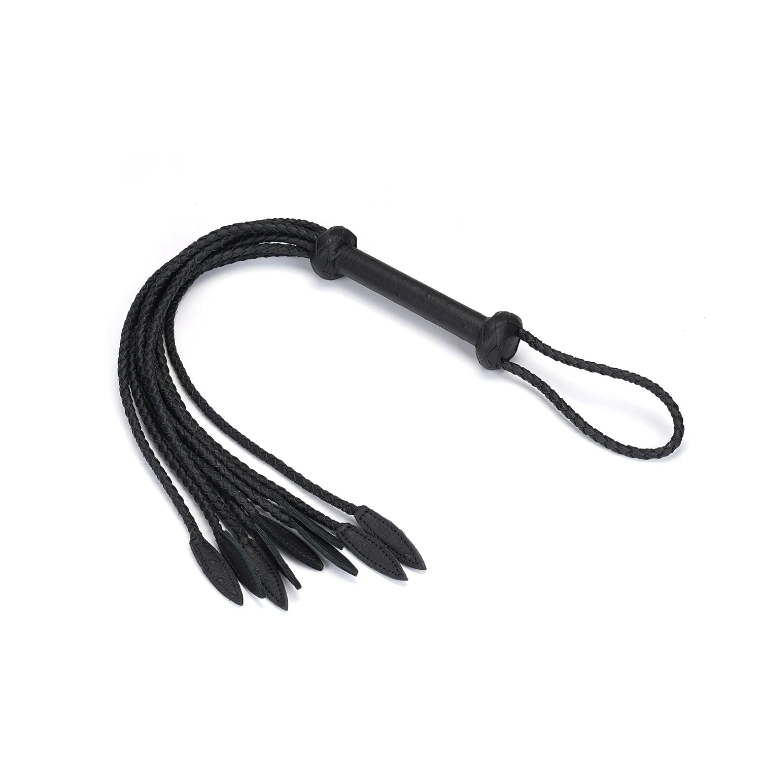 Demon's Kiss: Black Leather Cat O' Nine Tails Flogger
