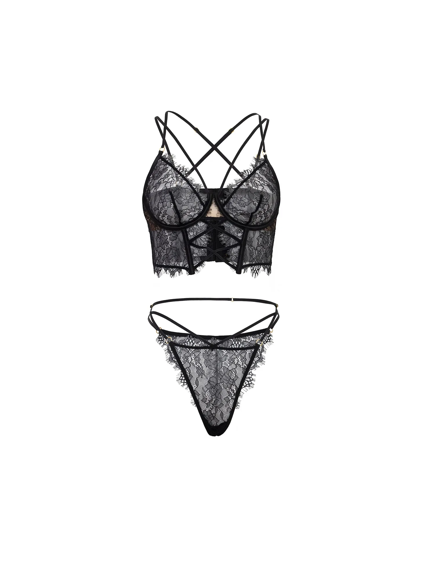 Indie transparenter Bustier-BH-Set