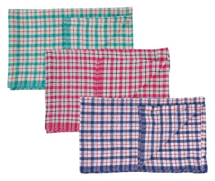 Tea Towels – Coloured Check pack of 10