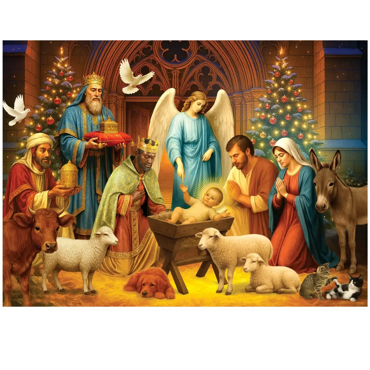 Christmas Nativity Scene 1000 Wooden Puzzle