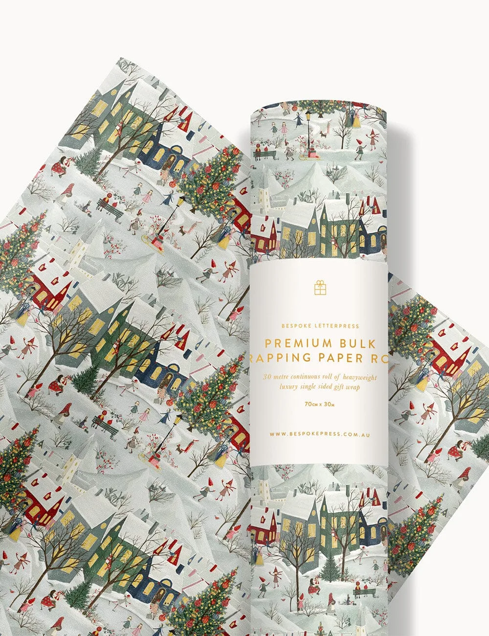 Cadeaupapierrol 30m - The Christmas Village