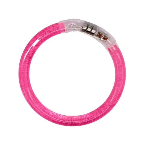 Hot Pink LED Bangle Bracelet - Pack of 15