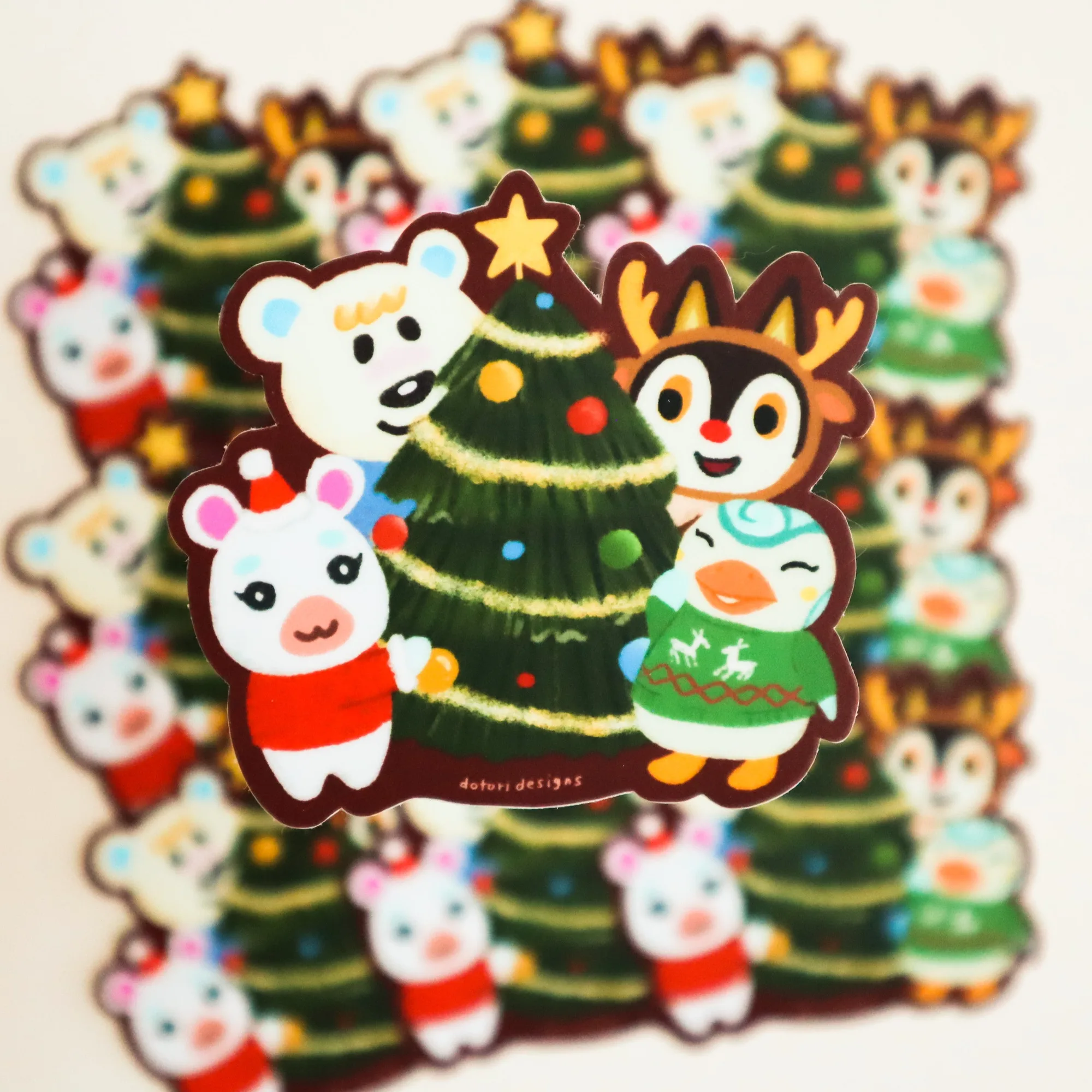 Pegatina festiva de Animal Crossing