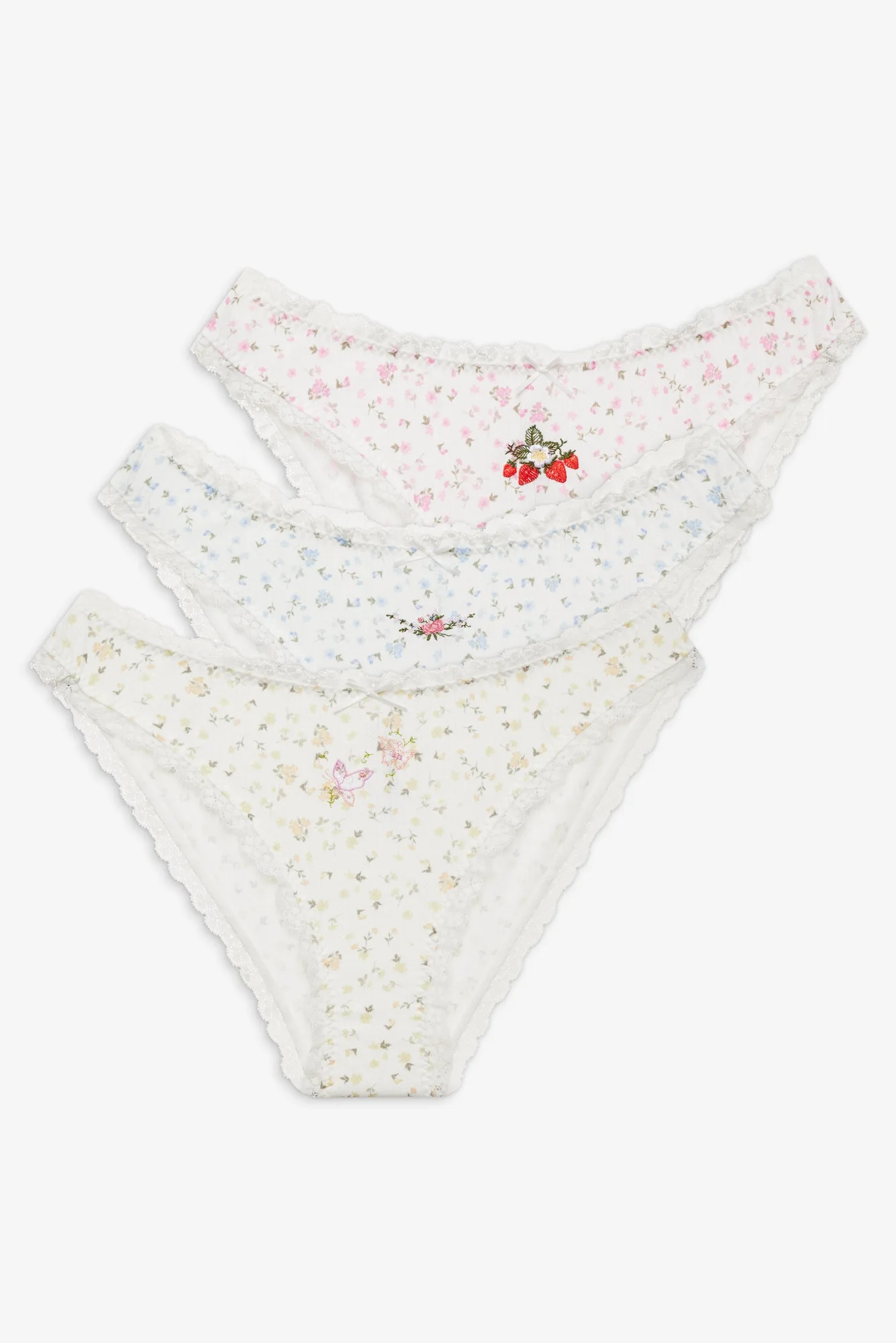 Floral Panty 3-Pack — White