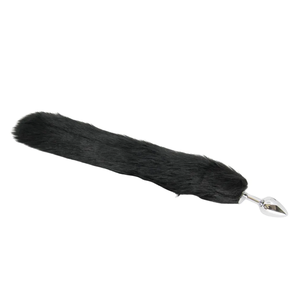 Love In Leather Foxtail Butt Plug Small - Black
