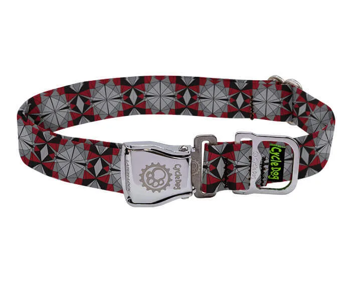 Obroża dla psa Ecoweave Grey Red Kaleidoscope