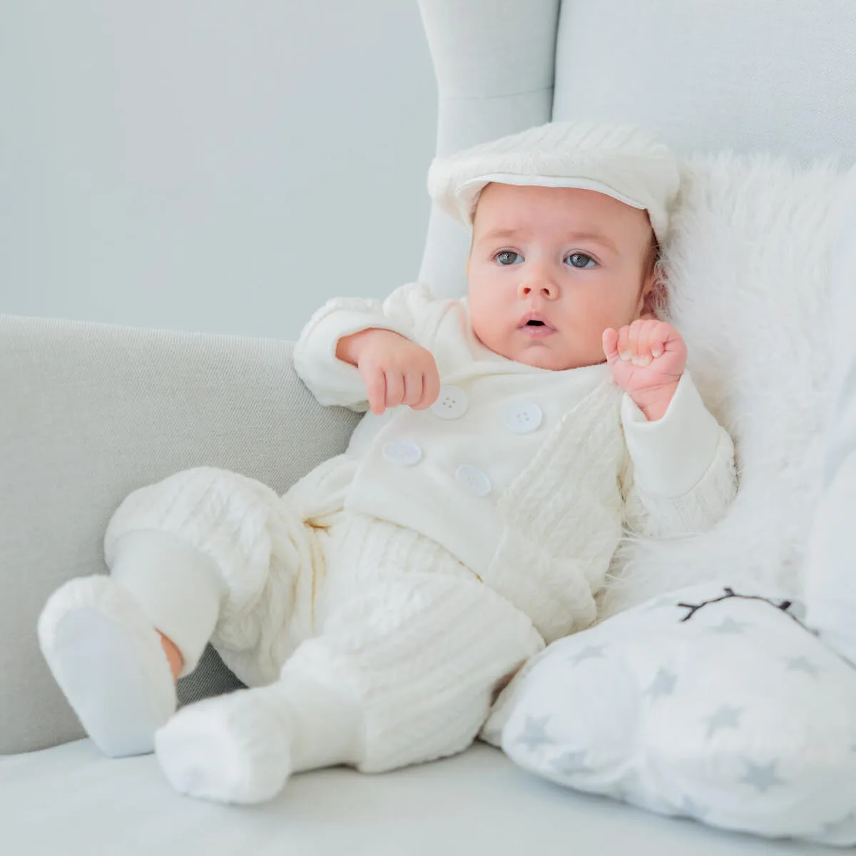 AUGUST 3-Piece Knitted Baby Boy Christening Suit