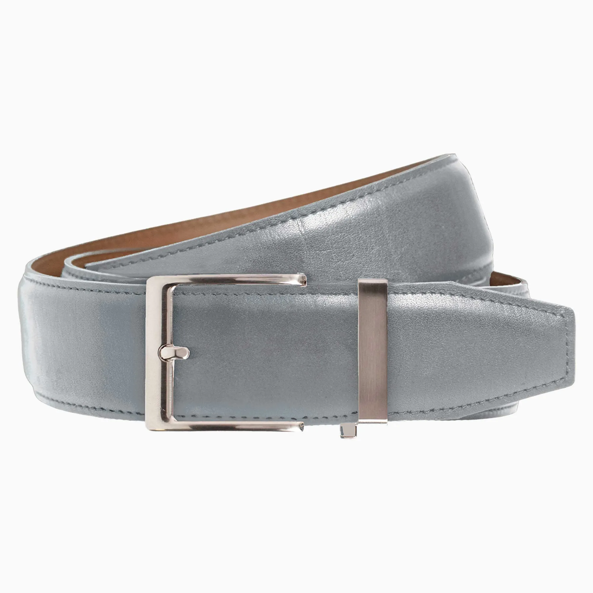 Glatt grå dressbelte med skralle, 1.575" rem [40mm]