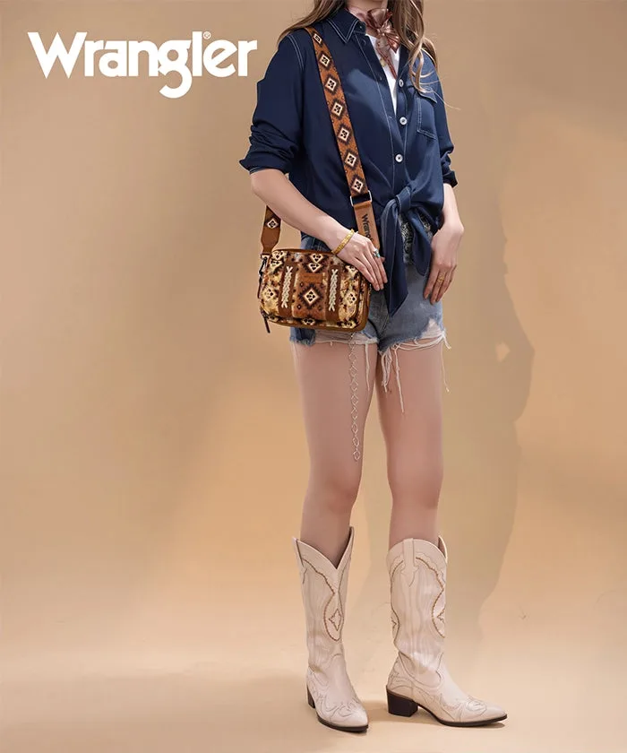 Wrangler Aztec Dual Sided Print Crossbody Purse