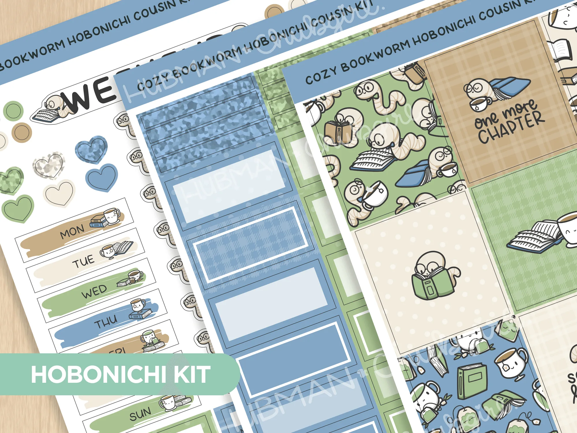Kit semanal Hobonichi Cousin Tema Ratón de Biblioteca (Set de 3)