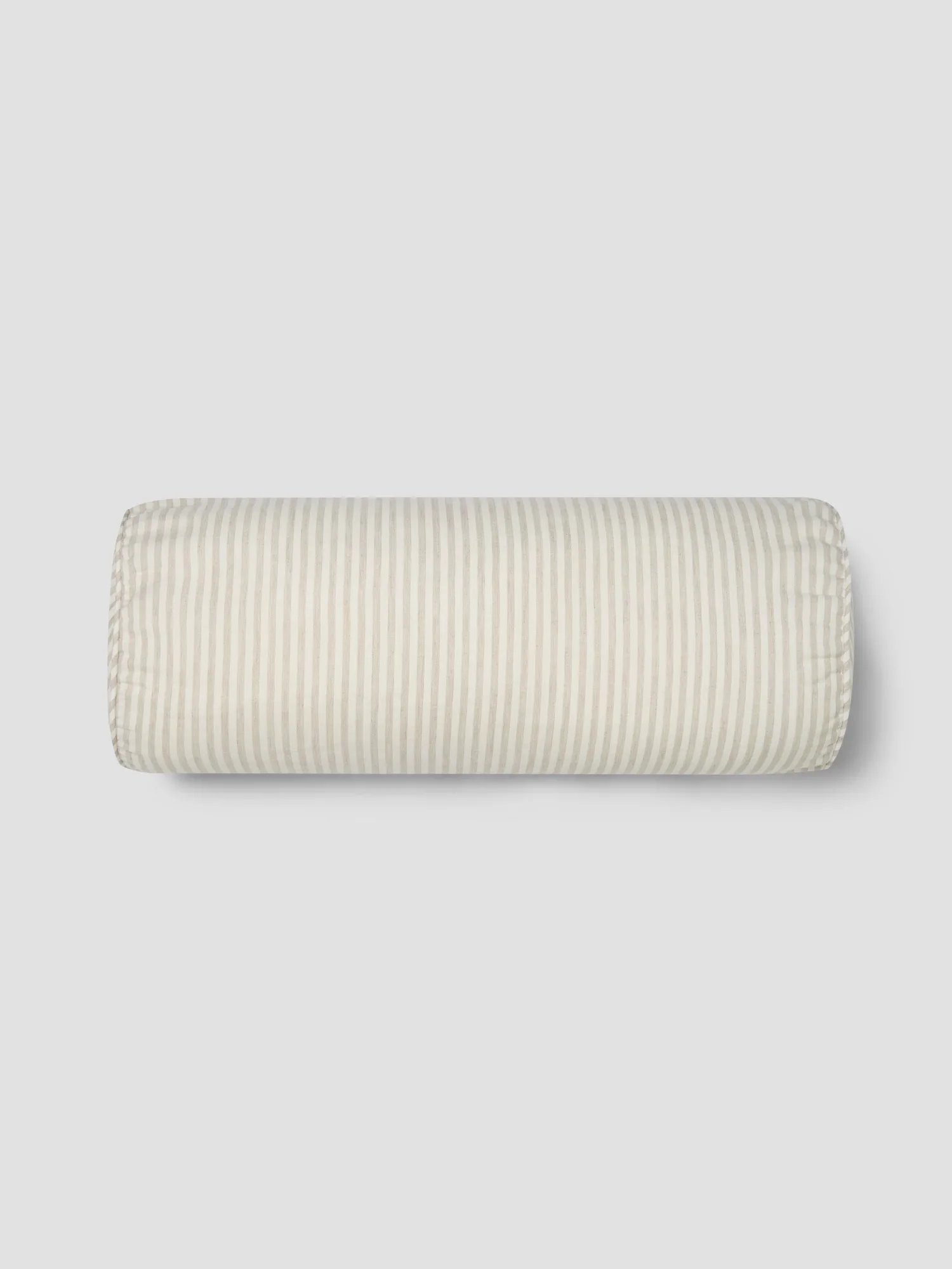 Oatmeal Stripe Linen Blend Bolster Filled Cushion
