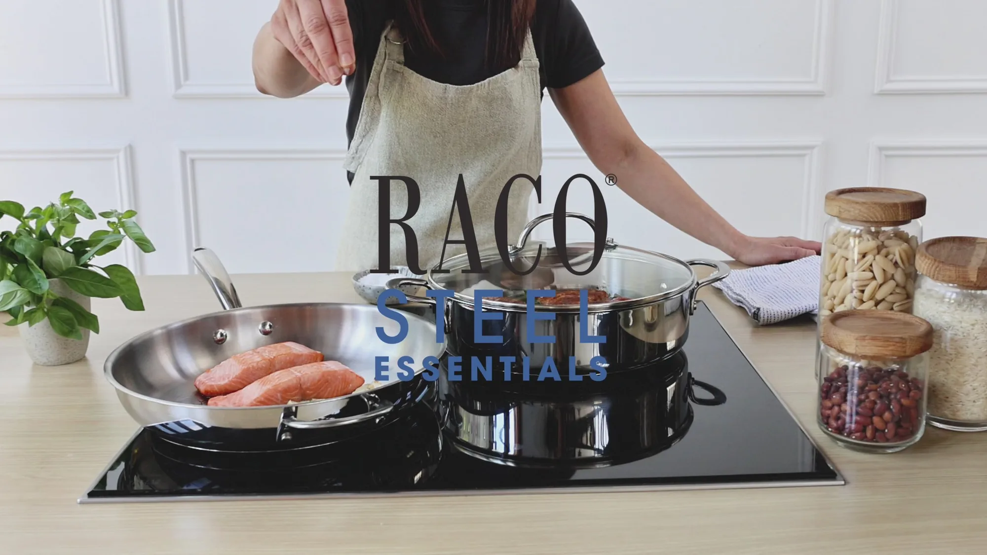 RACO Steel Essentials Stainless Steel Induction Open Frypan 24cm