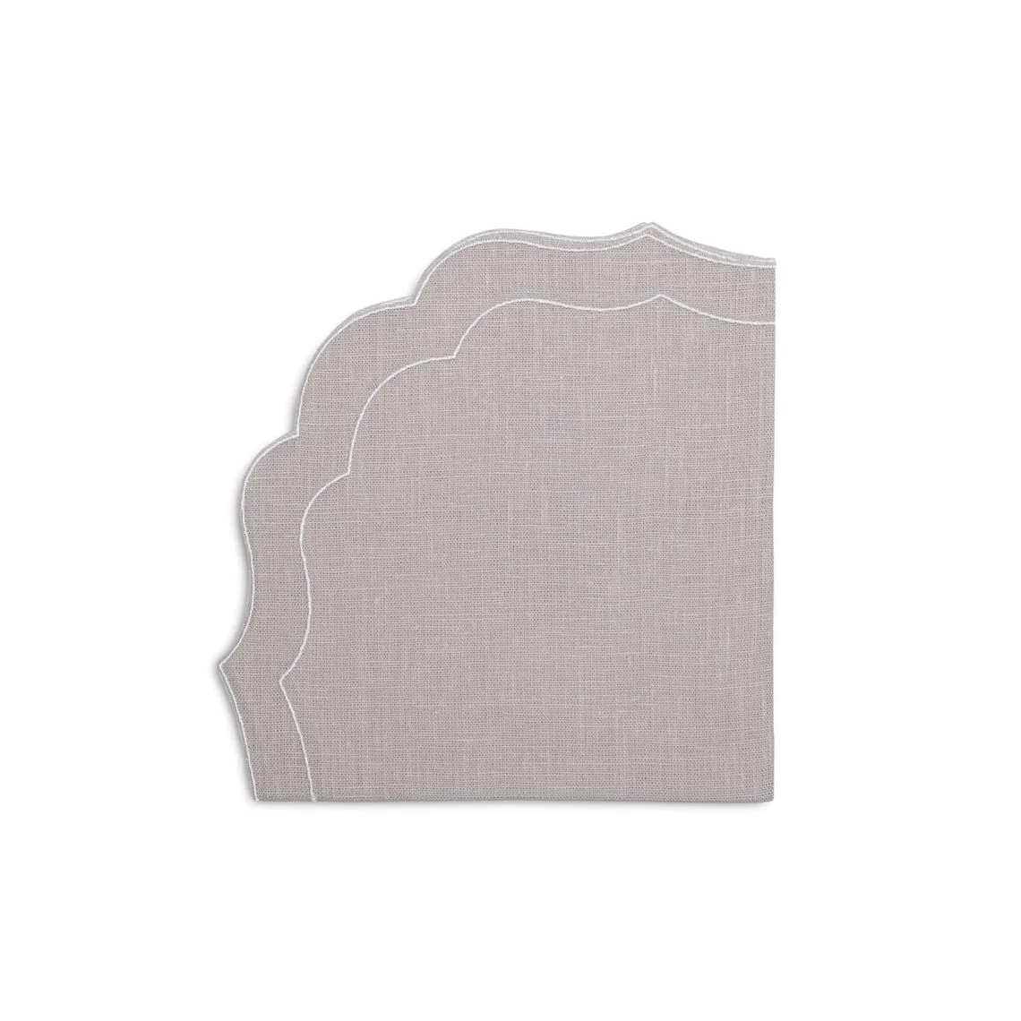 Pearl grey scalloped napkin
