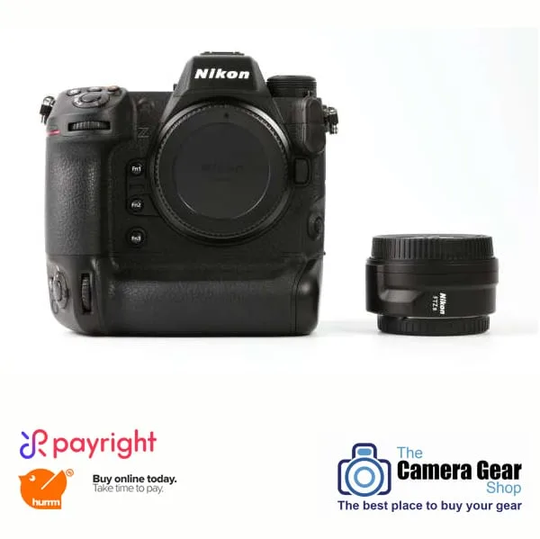 Cámara sin espejo Nikon Z9 con adaptador de montura FTZ II