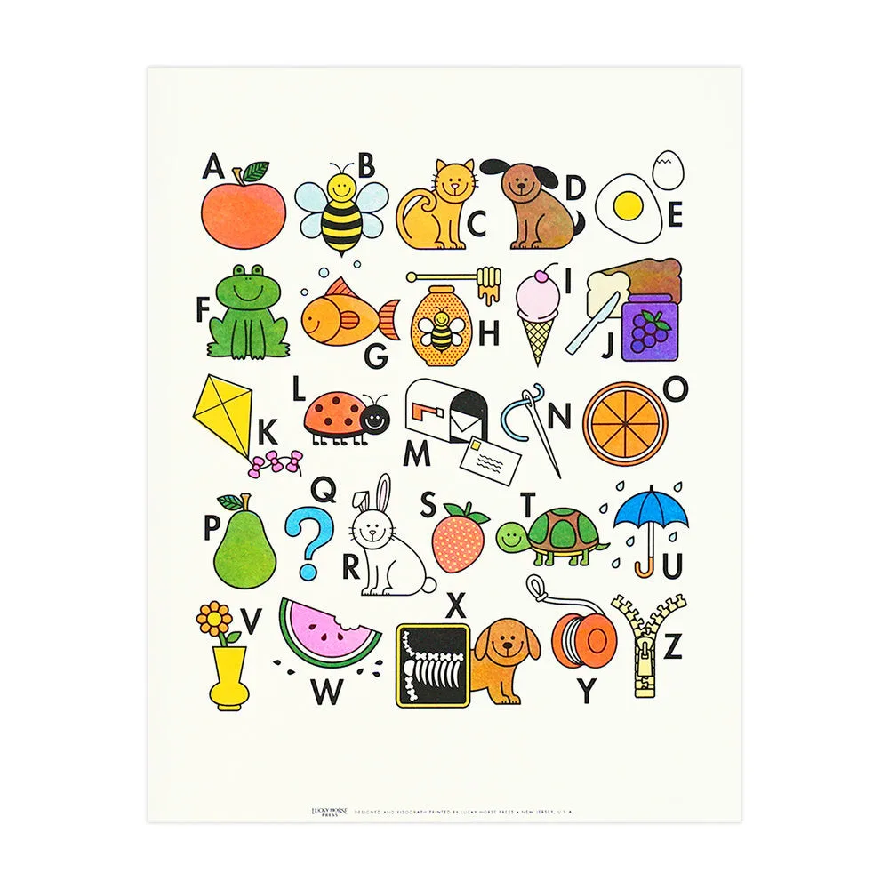Alphabet Risograph Print