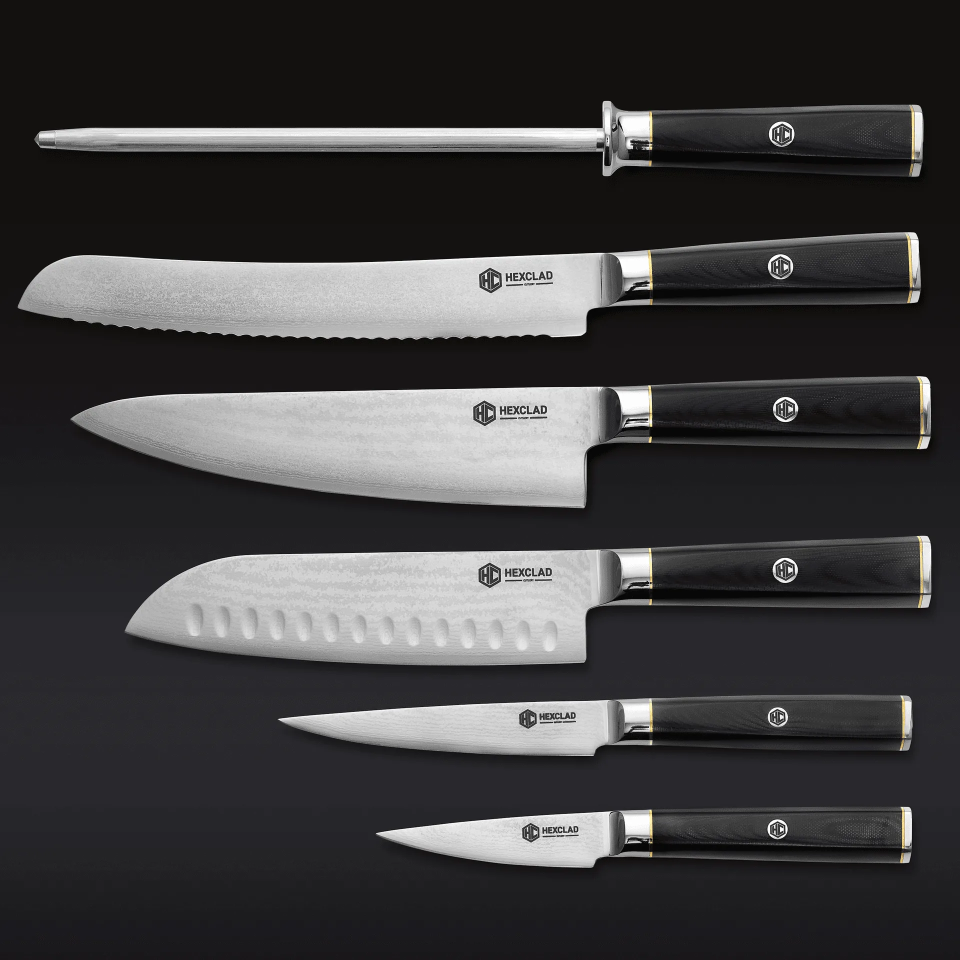 Master Series Damascus Steel Knife Set, 6-pc