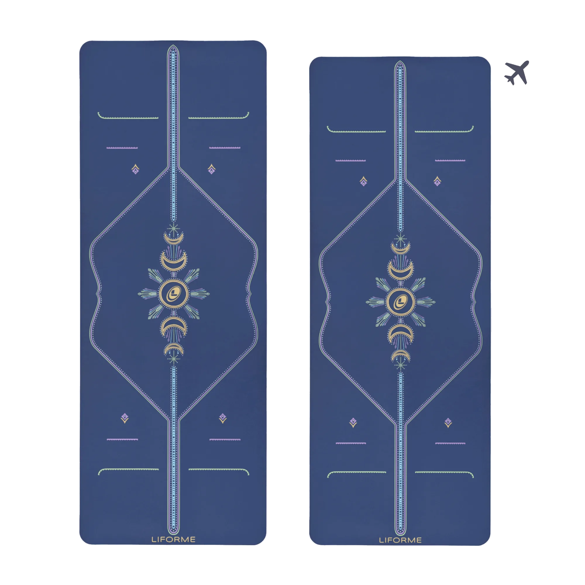 Liforme Cosmic Moon Yoga Mat & Travel Mat Bundle