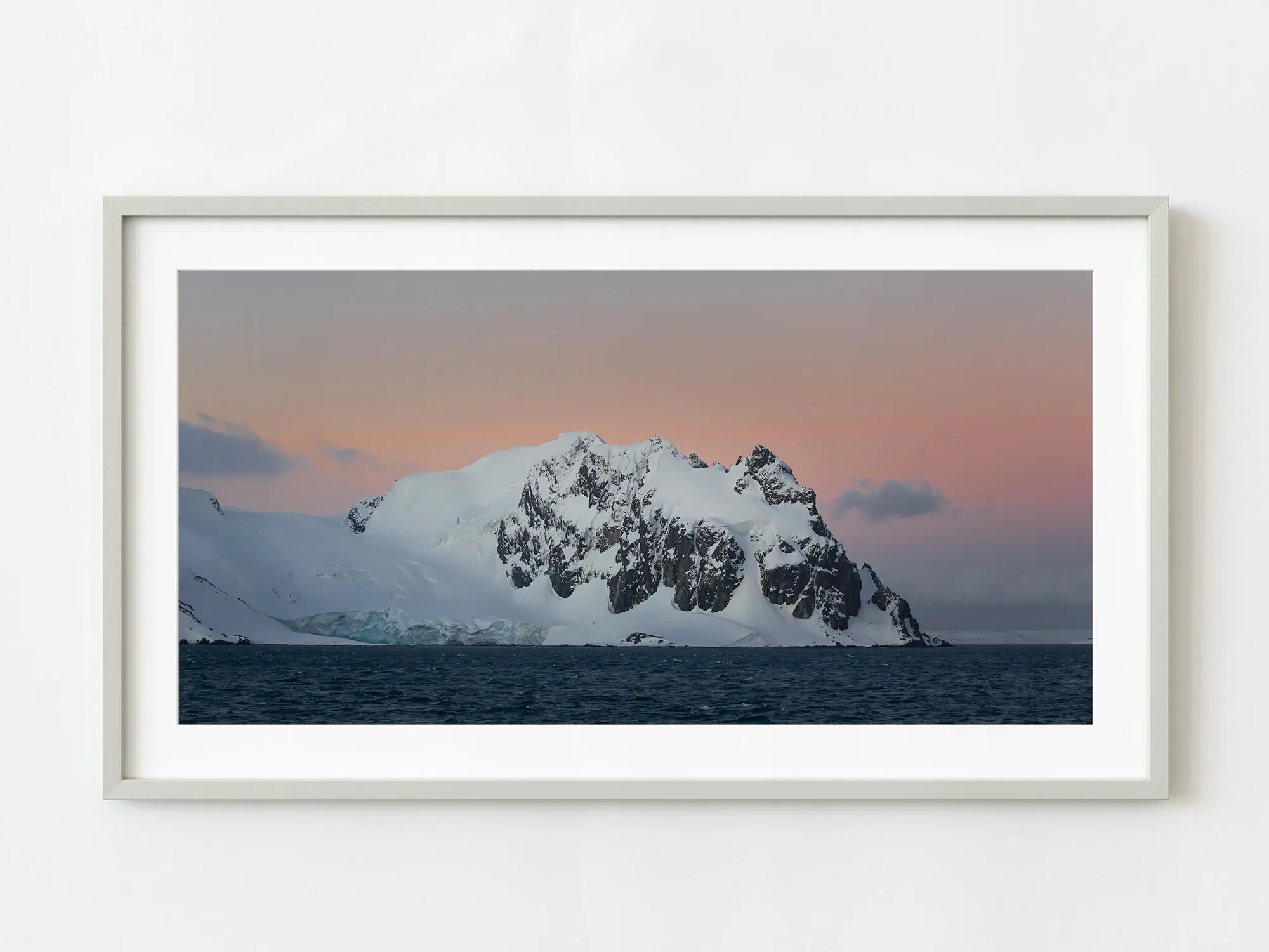 Sun setting behind Antarctica mountain at dusk | Limited Edition of 10