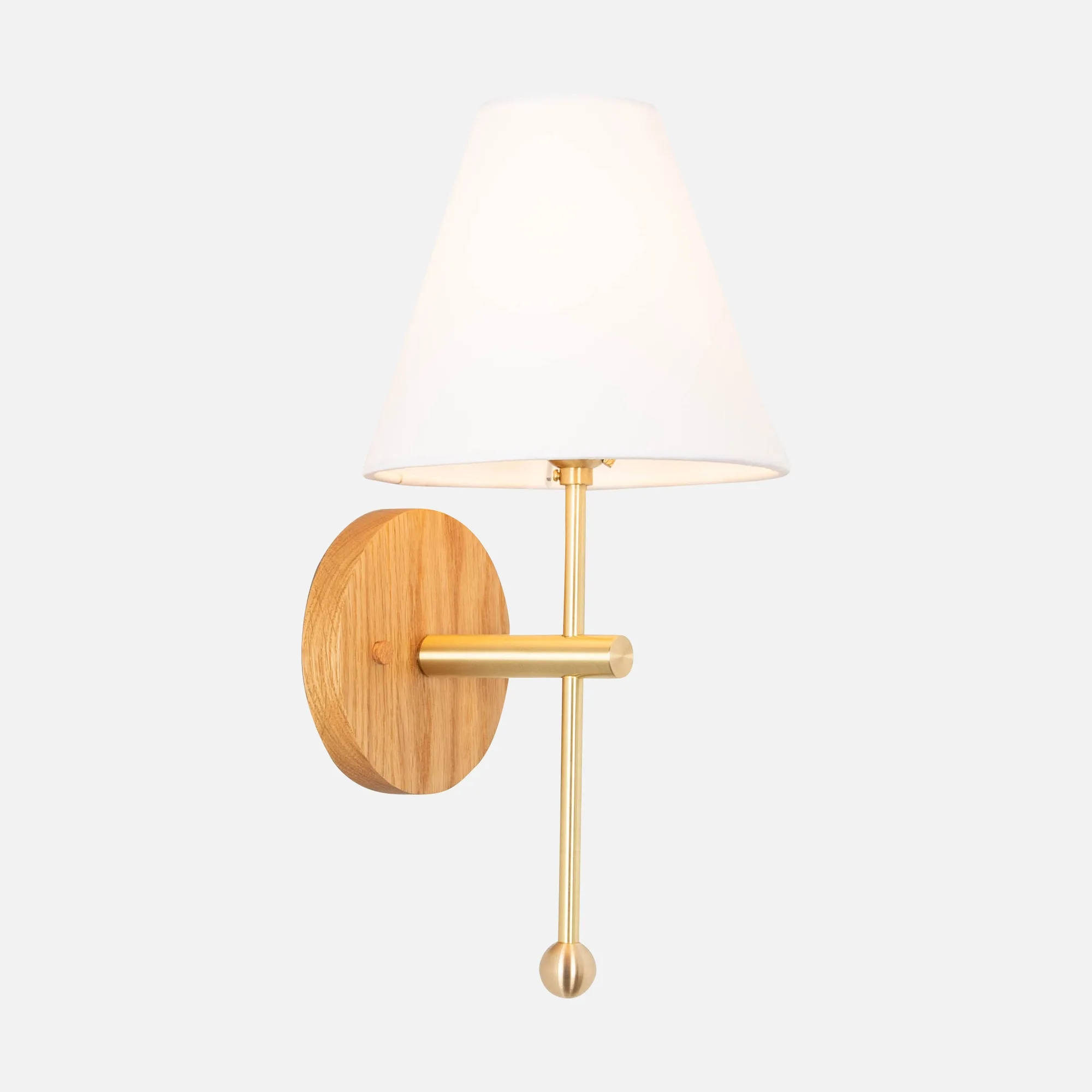 Stem Sconce with Linen Shade