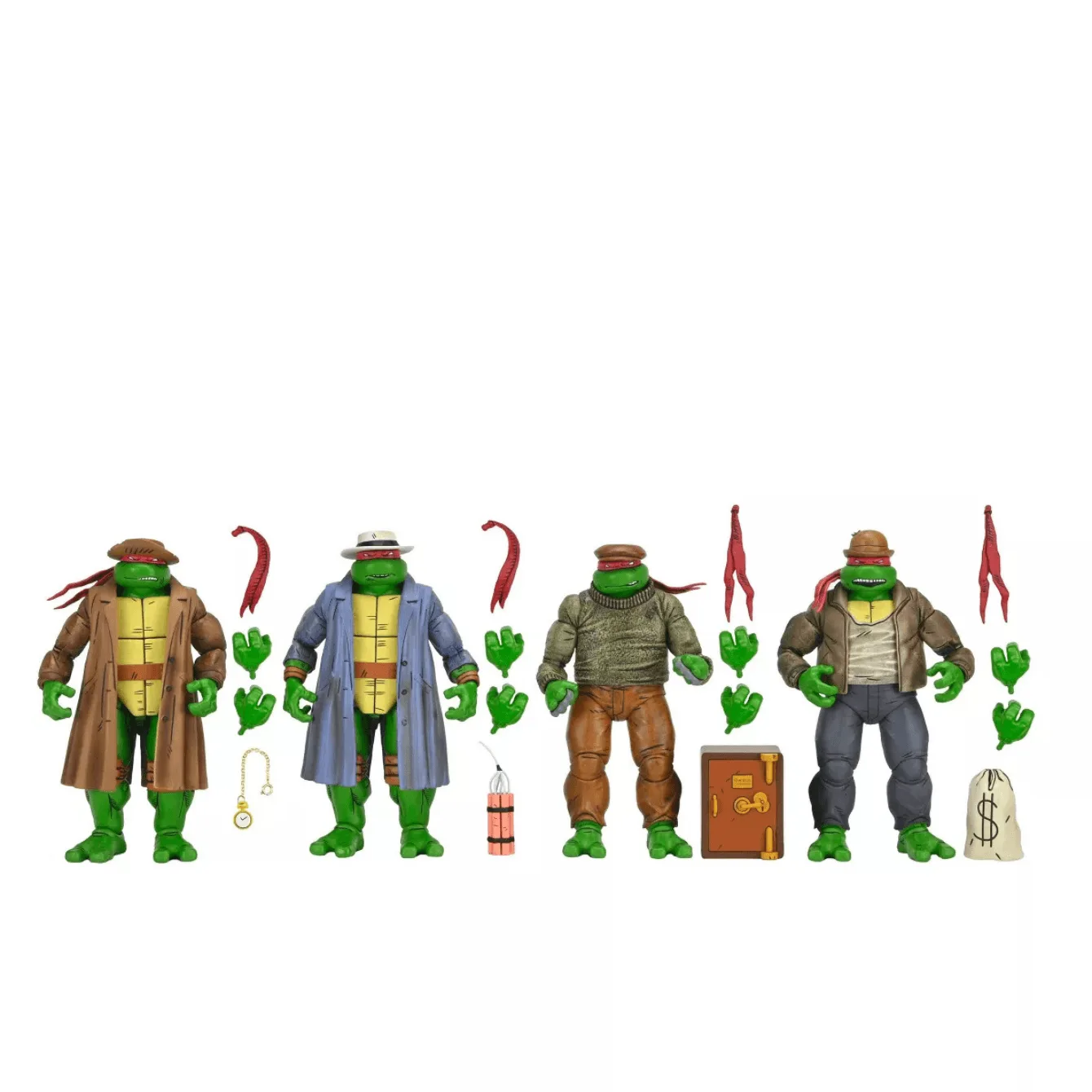 NECA ティーンエイジ・ミュータント・ニンジャ・タートルズ ミラージュコミックス ギャングスター・タートルズ 7インチ アクションフィギュア 4体セット