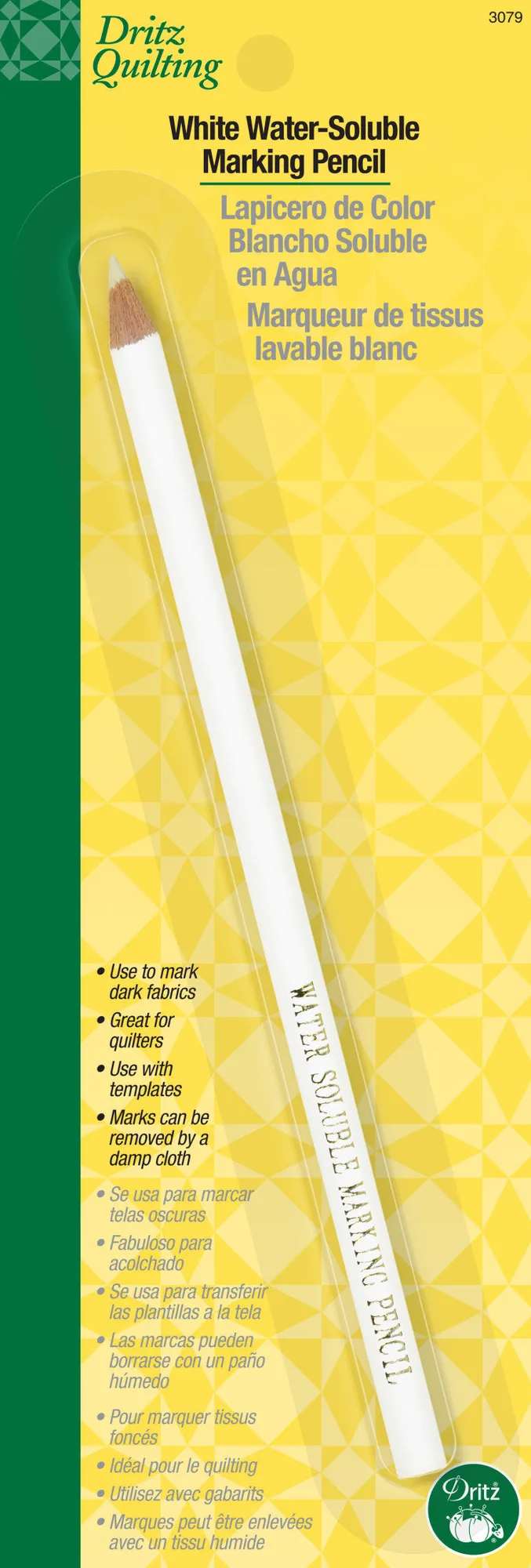 Water-Soluble Marking Pencil, 1 Count, White