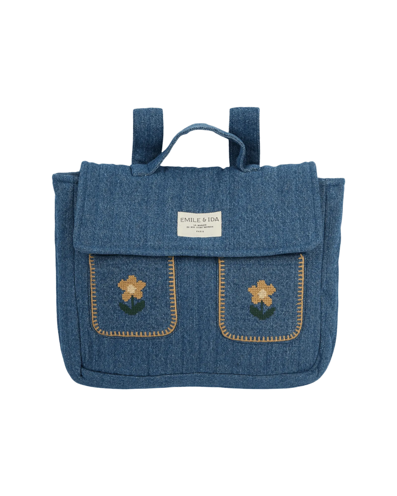Cartable - Matelassé brodé denim