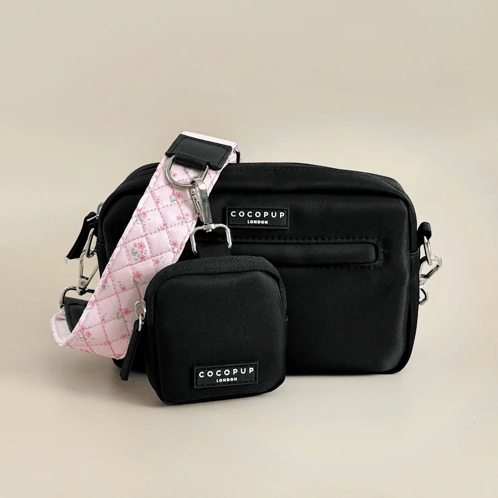 Dog Walking Bag Bundle - Quilted Ditsy Floral Pink